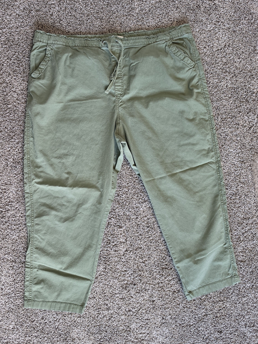 Sonoma Olive Green Drawstring Cropped Chinos, 2X